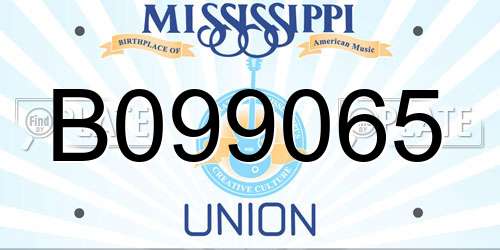 B099065 Mississippi License Plate