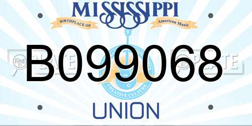 B099068 Mississippi License Plate