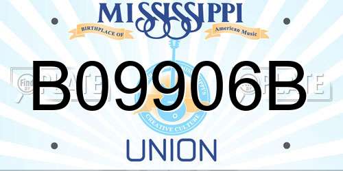 B09906B Mississippi License Plate