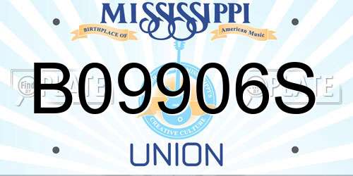 B09906S Mississippi License Plate