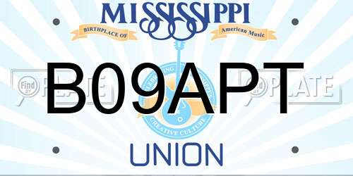B09APT Mississippi License Plate