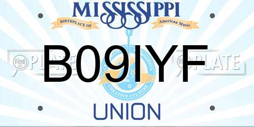 B09IYF Mississippi License Plate