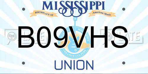 B09VHS Mississippi License Plate