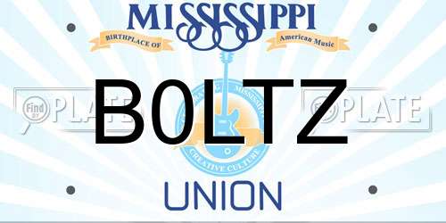 B0LTZ Mississippi License Plate