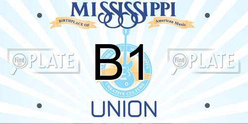 B1 Mississippi License Plate