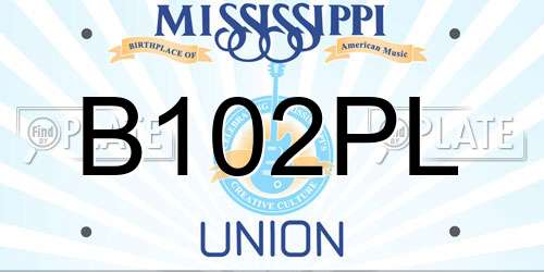 B102PL Mississippi License Plate