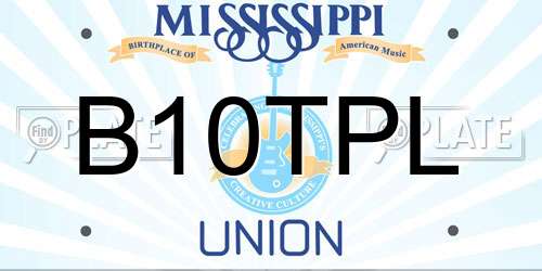 B10TPL Mississippi License Plate