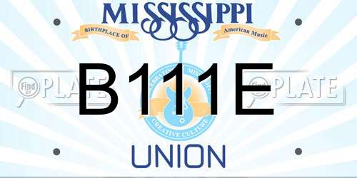 B111E Mississippi License Plate