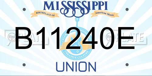 B11240E Mississippi License Plate
