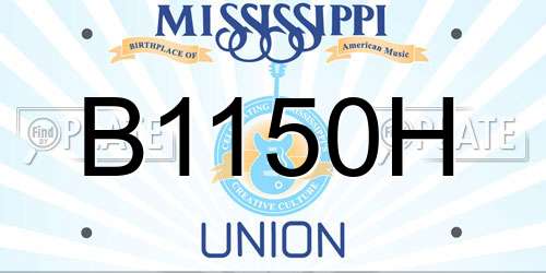 B1150H Mississippi License Plate