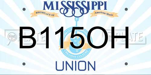 B115OH Mississippi License Plate