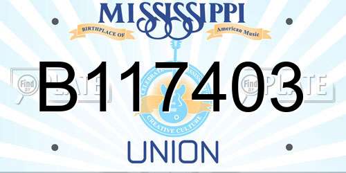 B117403 Mississippi License Plate