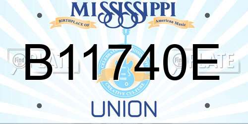 B11740E Mississippi License Plate