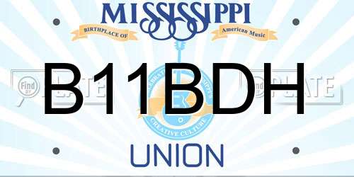 B11BDH Mississippi License Plate