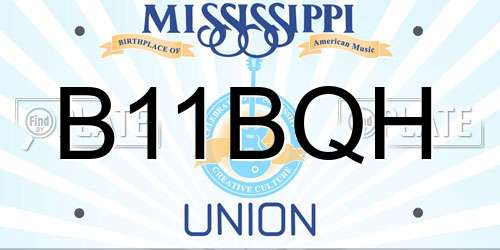 B11BQH Mississippi License Plate
