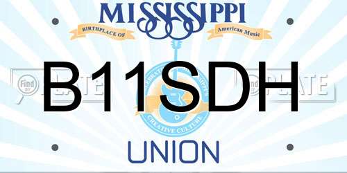 B11SDH Mississippi License Plate