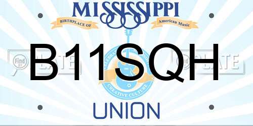 B11SQH Mississippi License Plate