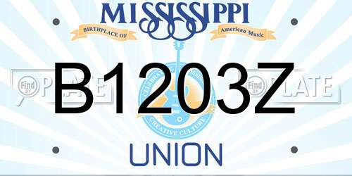 B1203Z Mississippi License Plate
