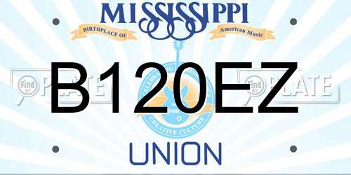 B120EZ Mississippi License Plate