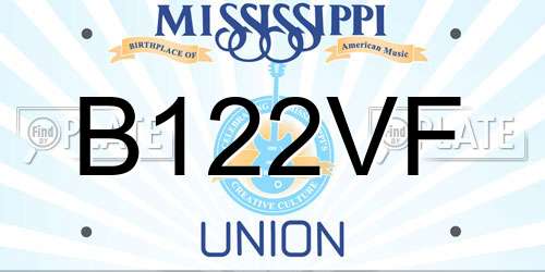 B122VF Mississippi License Plate