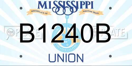 B1240B Mississippi License Plate