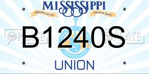 B1240S Mississippi License Plate