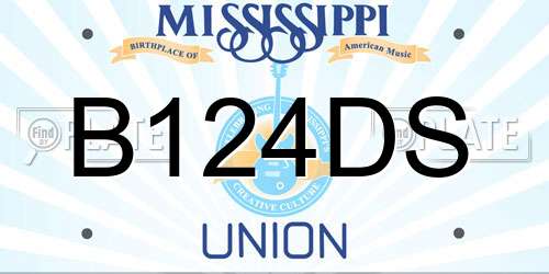 B124DS Mississippi License Plate