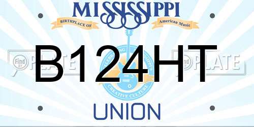 B124HT Mississippi License Plate
