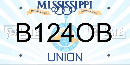 B124OB Mississippi License Plate
