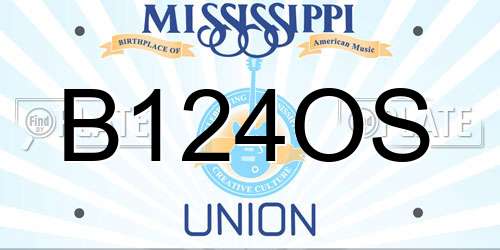 B124OS Mississippi License Plate