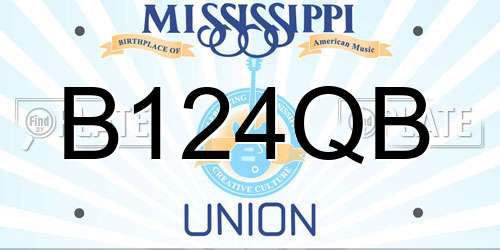 B124QB Mississippi License Plate