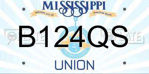 B124QS Mississippi License Plate