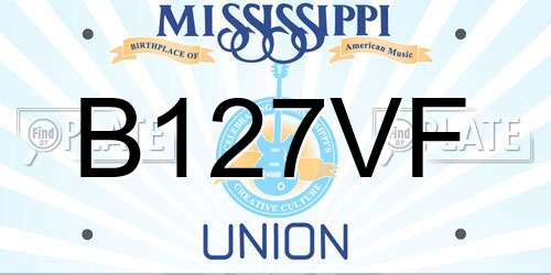 B127VF Mississippi License Plate