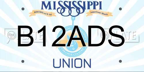 B12ADS Mississippi License Plate