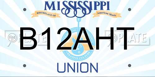 B12AHT Mississippi License Plate