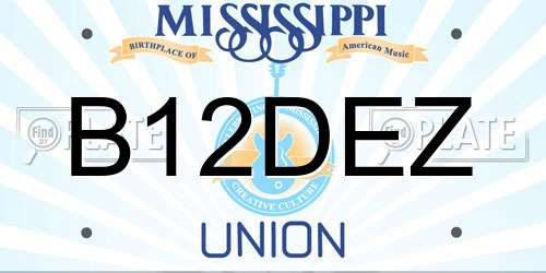 B12DEZ Mississippi License Plate