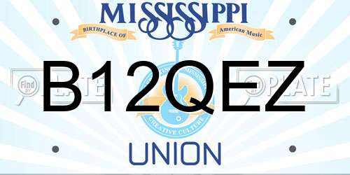 B12QEZ Mississippi License Plate