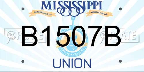 B1507B Mississippi License Plate
