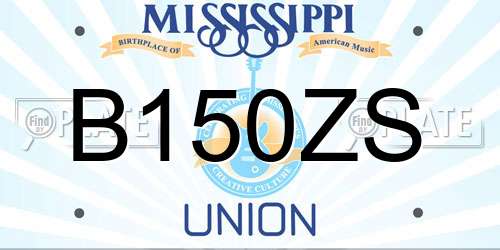 B150ZS Mississippi License Plate