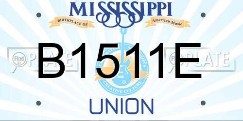 B1511E Mississippi License Plate