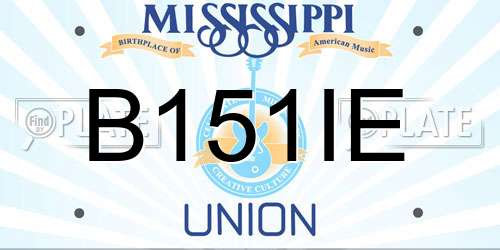 B151IE Mississippi License Plate