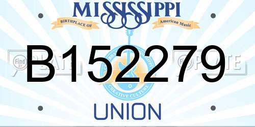 B152279 Mississippi License Plate