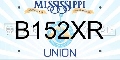 B152XR Mississippi License Plate