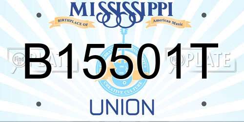 B15501T Mississippi License Plate