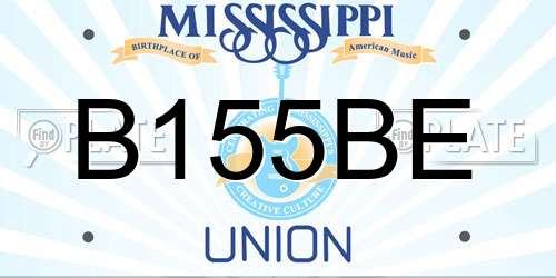 B155BE Mississippi License Plate