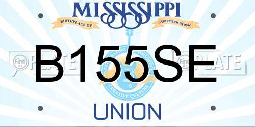 B155SE Mississippi License Plate