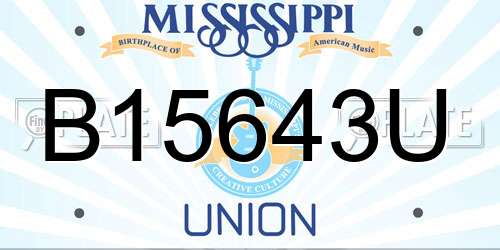 B15643U Mississippi License Plate