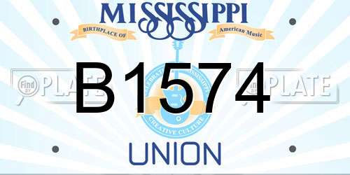 B1574 Mississippi License Plate