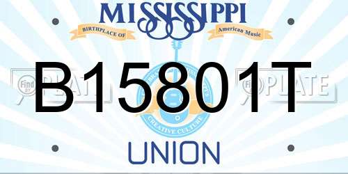 B15801T Mississippi License Plate