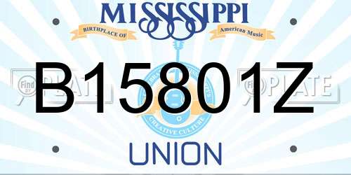 B15801Z Mississippi License Plate